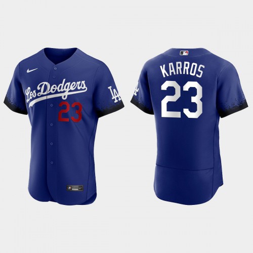 Los Angeles Los Angeles Dodgers #23 Eric Karros Men's 2021 City Connect Authentic Jersey Royal Men's cheap jerseys for sale - CheapJerseys.Shop