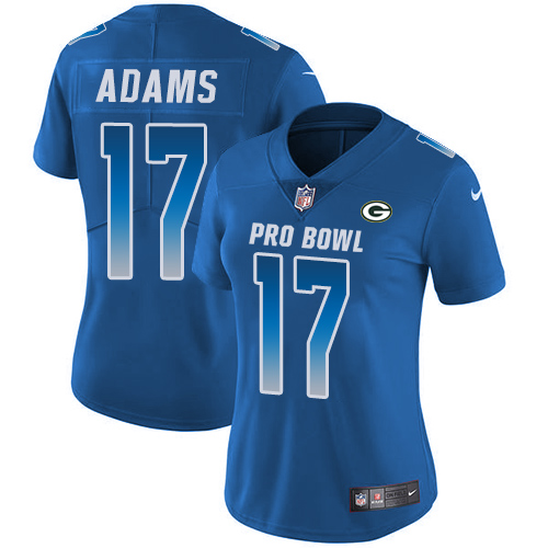 Packers #17 Davante Adams Royal Women's Stitched Limited NFC 2018 Pro Bowl Jersey cheap jerseys for sale - CheapJerseys.Shop