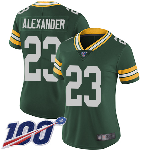 Packers #23 Jaire Alexander Green Team Color Women's Stitched 100th Season Vapor Limited Jersey cheap jerseys for sale - CheapJerseys.Shop