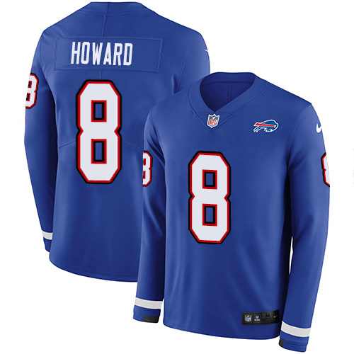 Buffalo Buffalo Bills #8 O. J. Howard Royal Blue Team Color Men's Stitched Limited Therma Long Sleeve Jersey Men's cheap jerseys for sale - CheapJerseys.Shop