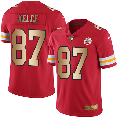 Chiefs #87 Travis Kelce Red Men's Stitched Limited Gold Rush Jersey cheap jerseys for sale - CheapJerseys.Shop