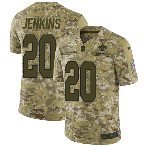 New Orleans Saints #20 Janoris Jenkins Camo Youth Stitched Limited 2018 Salute To Service Jersey Youth cheap jerseys for sale - CheapJerseys.Shop