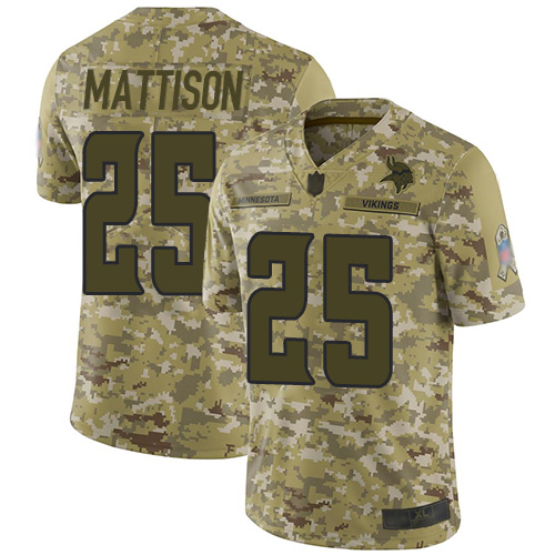 Minnesota Vikings #25 Alexander Mattison Camo Men's Stitched Limited 2018 Salute To Service Jersey Men's cheap jerseys for sale - CheapJerseys.Shop