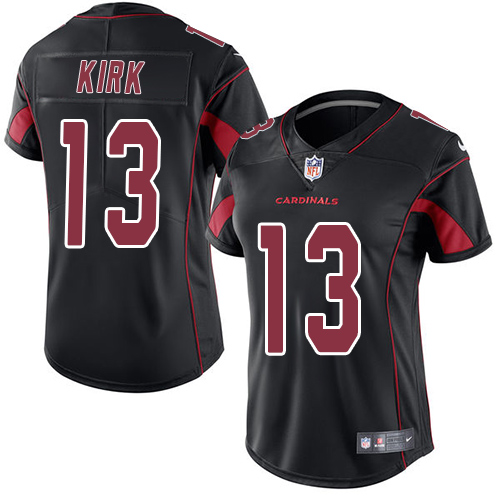 Arizona Cardinals #13 Christian Kirk Black Women's Stitched Limited Rush Jersey Womens cheap jerseys for sale - CheapJerseys.Shop