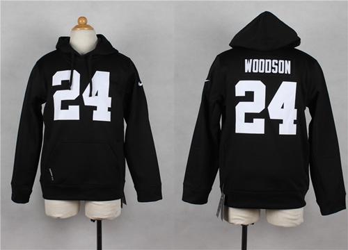 Raiders #24 Charles Woodson Black Youth Player Hoodie cheap jerseys for sale - CheapJerseys.Shop