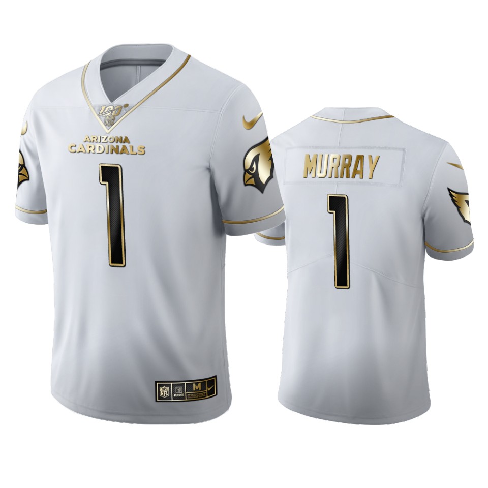 Arizona Cardinals #1 Kyler Murray Men's White Golden Edition Vapor Limited 100 Jersey cheap jerseys for sale - CheapJerseys.Shop