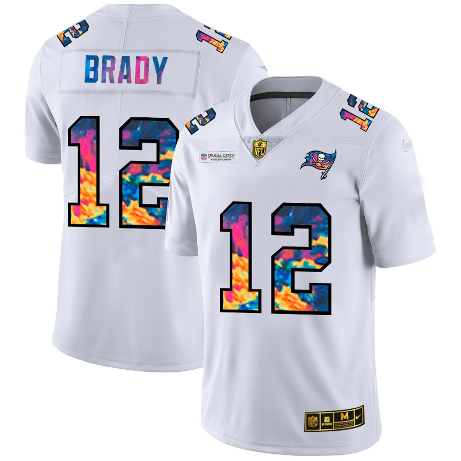 Tampa Bay Buccaneers #12 Tom Brady Men's White Multi-Color 2020 Crucial Catch Limited Jersey cheap jerseys for sale - CheapJerseys.Shop