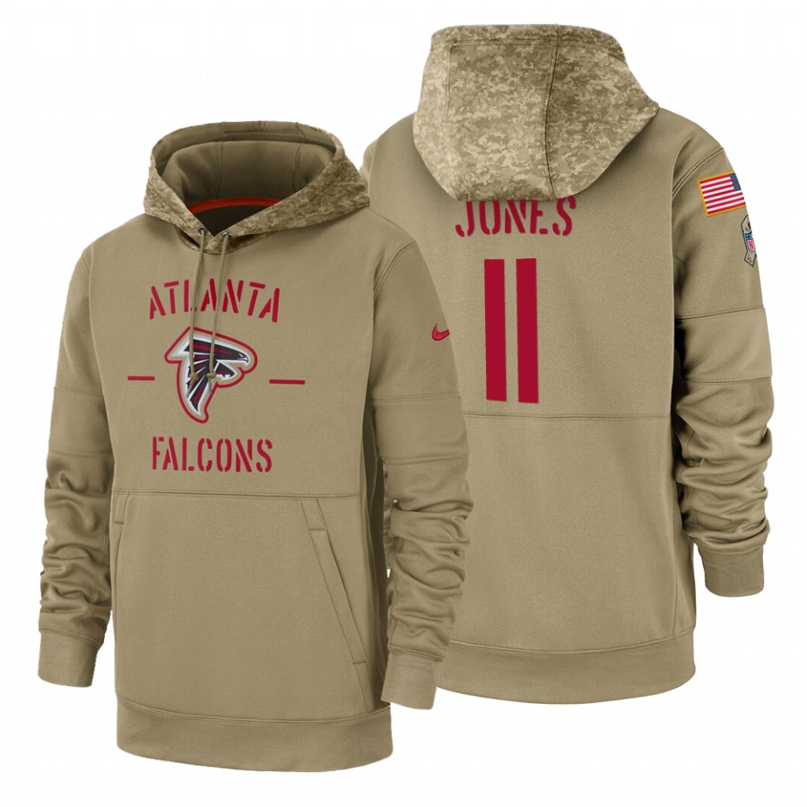 Atlanta Falcons #11 Julio Jones Tan 2019 Salute To Service Name & Number Sideline Therma Pullover Hoodie cheap jerseys for sale - CheapJerseys.Shop