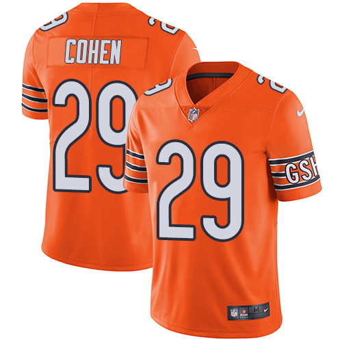 Bears #29 Tarik Cohen Orange Men's Stitched Limited Rush Jersey cheap jerseys for sale - CheapJerseys.Shop