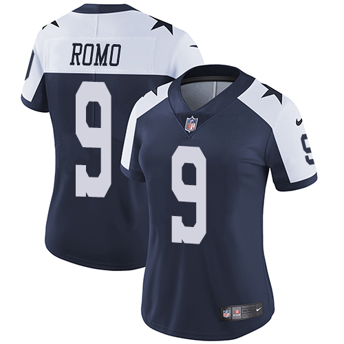 Dallas Cowboys #9 Tony Romo Navy Blue Thanksgiving Women's Stitched Vapor Untouchable Limited Throwback Jersey Womens cheap jerseys for sale - CheapJerseys.Shop