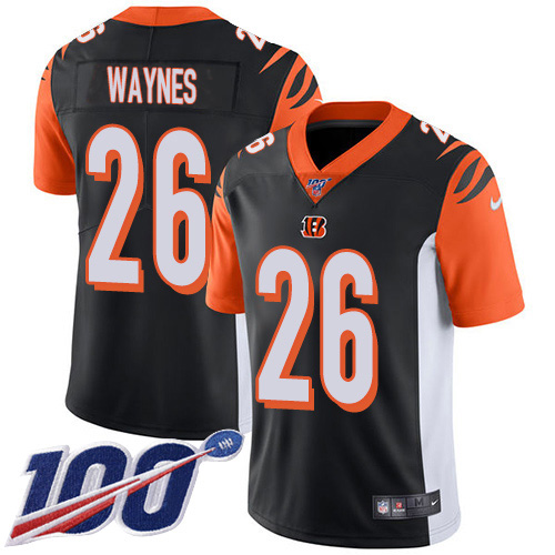 Cincinnati Bengals #26 Trae Waynes Black Team Color Men's Stitched 100th Season Vapor Untouchable Limited Jersey Men's cheap jerseys for sale - CheapJerseys.Shop