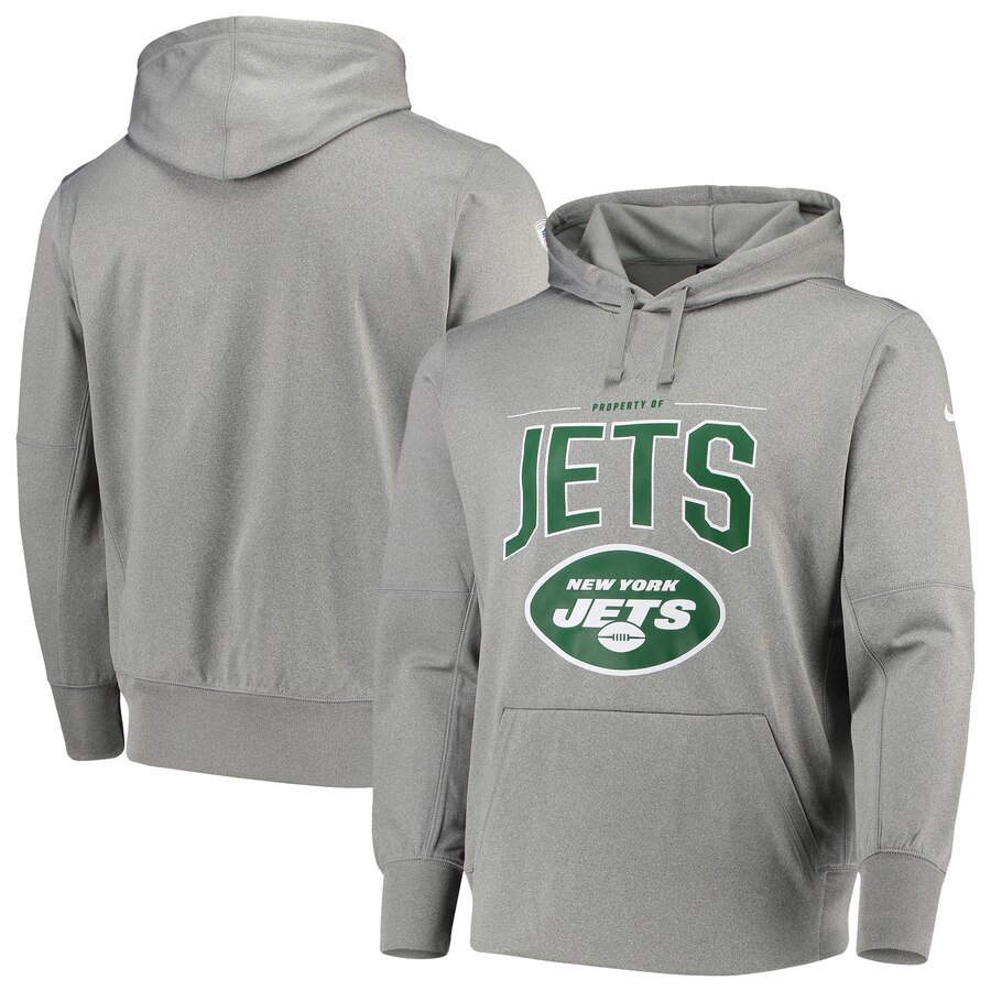 New York Jets Sideline Property Of Performance Pullover Hoodie Gray cheap jerseys for sale - CheapJerseys.Shop