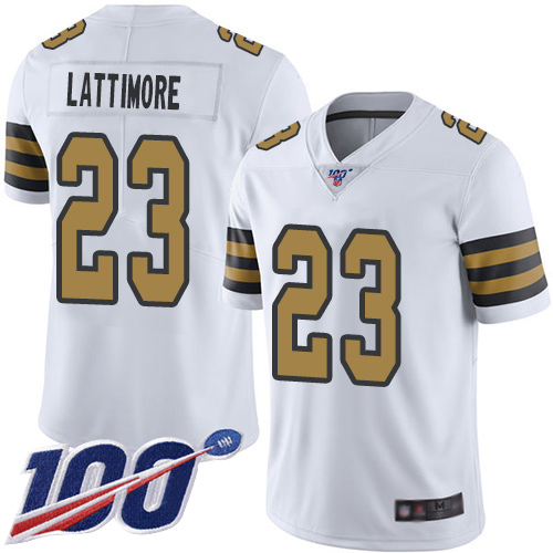 New Orleans Saints #23 Marshon Lattimore White Men's Stitched Limited Rush 100th Season Jersey Men's cheap jerseys for sale - CheapJerseys.Shop