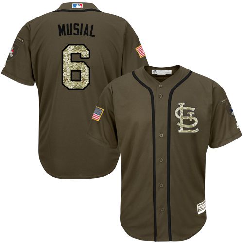 St.Louis Cardinals #6 Stan Musial Green Salute to Service Stitched Jersey Men's cheap jerseys for sale - CheapJerseys.Shop