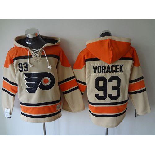 Philadelphia Flyers #93 Jakub Voracek Cream Sawyer Hooded Sweatshirt Stitched Jersey Men's cheap jerseys for sale - CheapJerseys.Shop