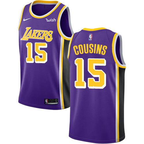 Los Angeles Lakers #15 DeMarcus Cousins Purple Swingman Statement Edition Jersey Mens cheap jerseys for sale - CheapJerseys.Shop