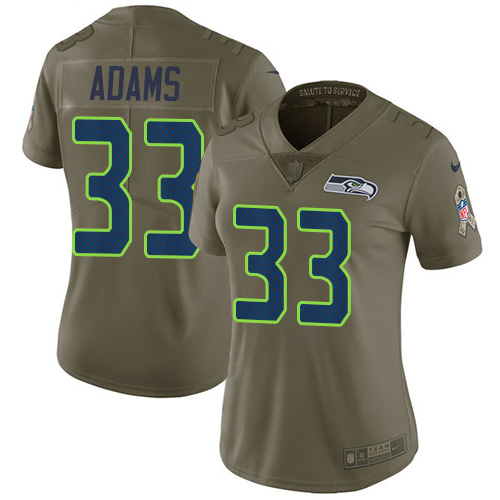 Seahawks #33 Jamal Adams Olive Women's Stitched Limited 2017 Salute To Service Jersey cheap jerseys for sale - CheapJerseys.Shop