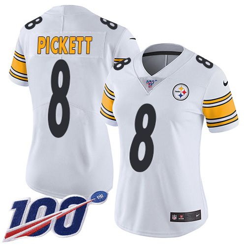 Steelers #8 Kenny Pickett White Women's Stitched 100th Season Vapor Untouchable Limited Jersey cheap jerseys for sale - CheapJerseys.Shop