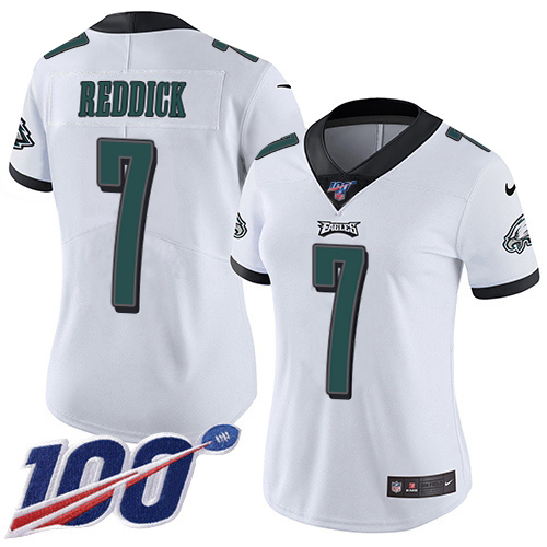 Eagles #7 Haason Reddick White Women's Stitched 100th Season Vapor Untouchable Limited Jersey cheap jerseys for sale - CheapJerseys.Shop