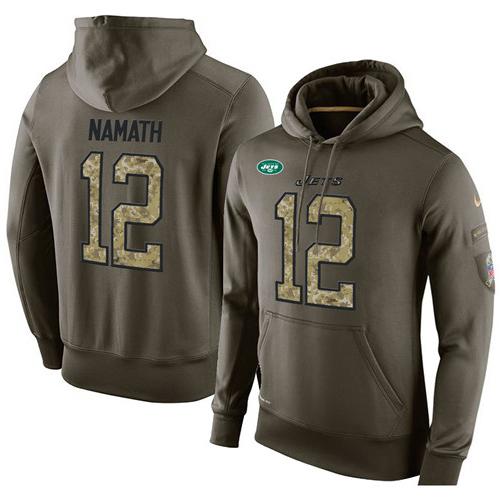 Men's New York Jets #12 Joe Namath Stitched Green Olive Salute To Service KO Performance Hoodie cheap jerseys for sale - CheapJerseys.Shop