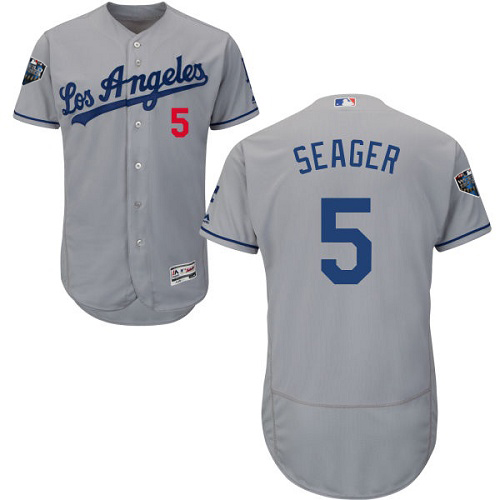 Los Angeles Dodgers #5 Corey Seager Grey Flexbase Authentic Collection 2018 World Series Stitched Jersey Men's cheap jerseys for sale - CheapJerseys.Shop