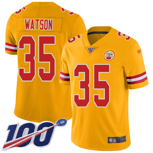 Chiefs #35 Jaylen Watson Gold Youth Stitched Limited Inverted Legend 100th Season Jersey cheap jerseys for sale - CheapJerseys.Shop