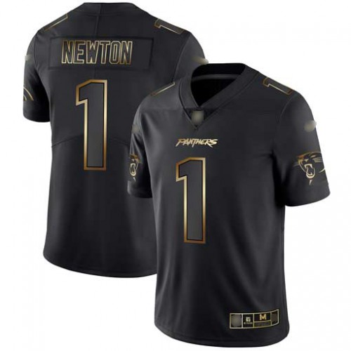 Carolina Panthers #1 Cam Newton Black/Gold Men's Stitched Vapor Untouchable Limited Jersey Men's cheap jerseys for sale - CheapJerseys.Shop