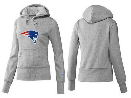 Women's New England Patriots Logo Pullover Hoodie Grey cheap jerseys for sale - CheapJerseys.Shop