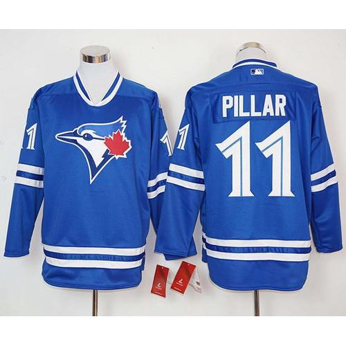 Toronto Blue Jays #11 Kevin Pillar Blue Long Sleeve Stitched Jersey Men's cheap jerseys for sale - CheapJerseys.Shop