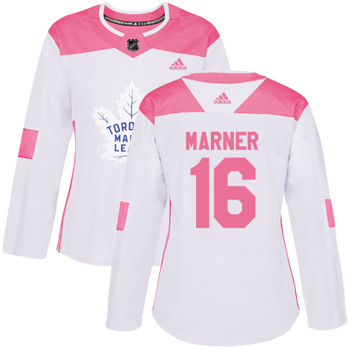 Maple Toronto Maple Leafs #16 Mitchell Marner White/Pink Authentic Fashion Women's Stitched Jersey Womens cheap jerseys for sale - CheapJerseys.Shop