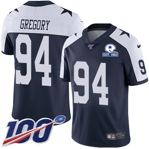 Dallas Cowboys #94 Randy Gregory Navy Blue Thanksgiving Men's Stitched With Established In 1960 Patch 100th Season Vapor Untouchable Limited Throw cheap jerseys for sale - CheapJerseys.Shop