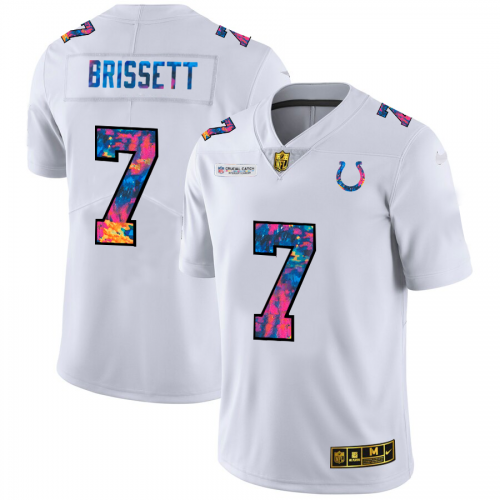 Indianapolis Indianapolis Colts #7 Jacoby Brissett Men's White Multi-Color 2020 Crucial Catch Limited Jersey Men's cheap jerseys for sale - CheapJerseys.Shop