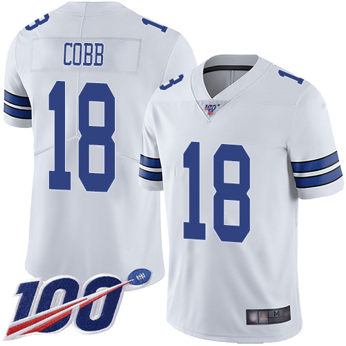 Dallas Cowboys #18 Randall Cobb White Men's Stitched 100th Season Vapor Limited Jersey Men's cheap jerseys for sale - CheapJerseys.Shop