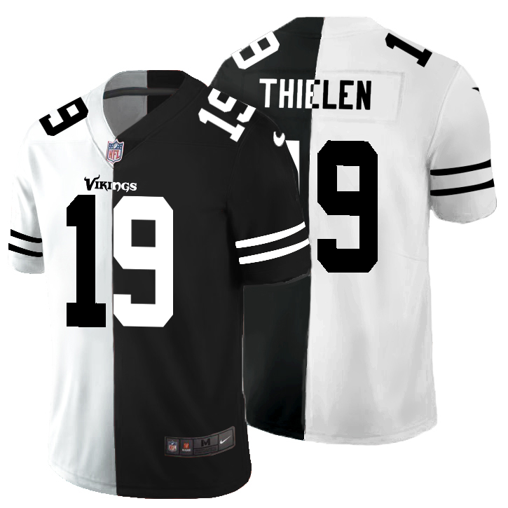 Minnesota Vikings #19 Adam Thielen Men's Black V White Peace Split Vapor Untouchable Limited Jersey cheap jerseys for sale - CheapJerseys.Shop