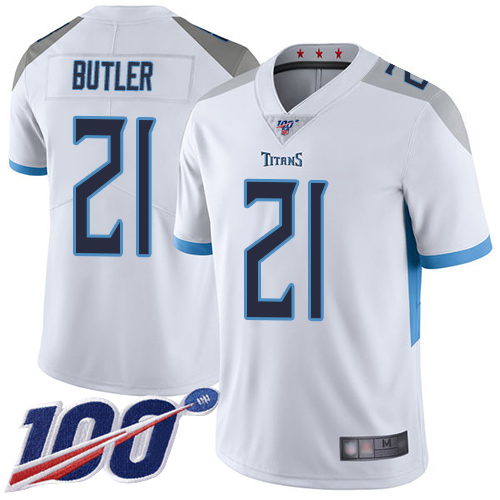 Tennessee Titans #21 Malcolm Butler White Men's Stitched 100th Season Vapor Limited Jersey Men's cheap jerseys for sale - CheapJerseys.Shop