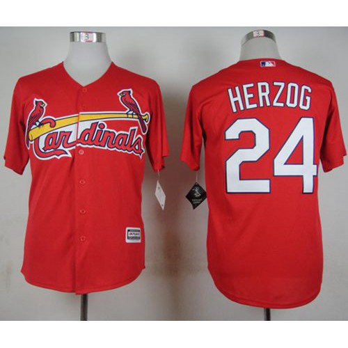 St.Louis Cardinals #24 Whitey Herzog Red New Cool Base Stitched Jersey Men's cheap jerseys for sale - CheapJerseys.Shop