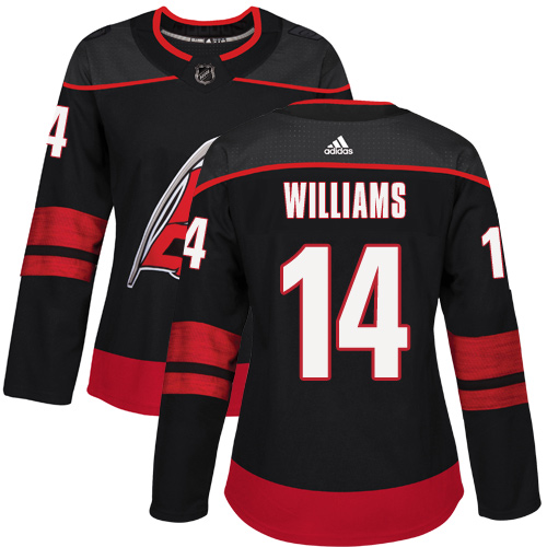 Carolina Hurricanes #14 Justin Williams Black Alternate Authentic Women's Stitched Jersey Womens cheap jerseys for sale - CheapJerseys.Shop