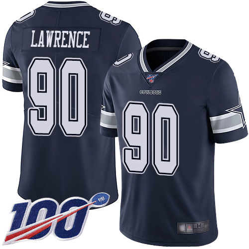 Cowboys #90 Demarcus Lawrence Navy Blue Team Color Men's Stitched 100th Season Vapor Limited Jersey cheap jerseys for sale - CheapJerseys.Shop