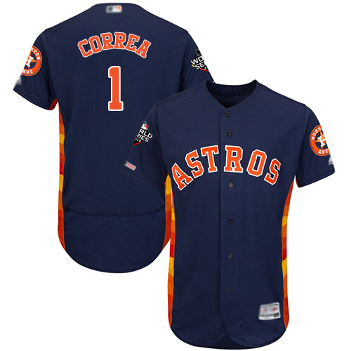 Houston Astros #1 Carlos Correa Navy Blue Flexbase Authentic Collection 2019 World Series Bound Stitched Jersey Men's cheap jerseys for sale - CheapJerseys.Shop