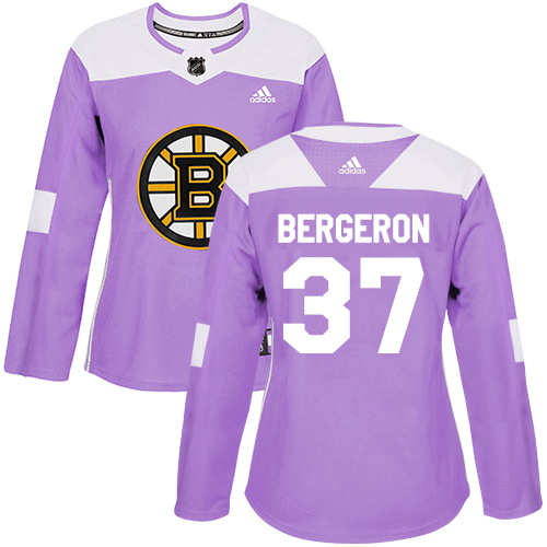 Boston Bruins #37 Patrice Bergeron Purple Authentic Fights Cancer Women's Stitched Jersey Womens cheap jerseys for sale - CheapJerseys.Shop