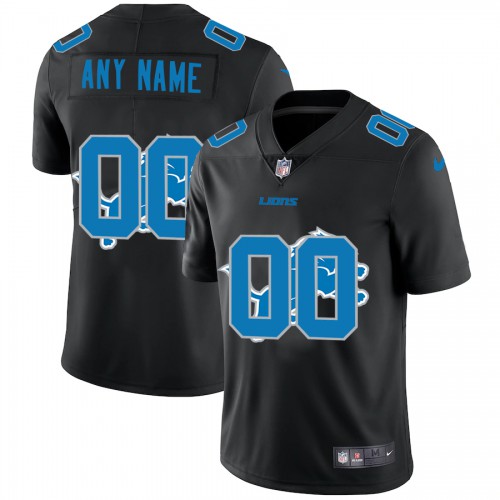 Detroit Lions Custom Men's Team Logo Dual Overlap Limited Jersey Black cheap jerseys for sale - CheapJerseys.Shop