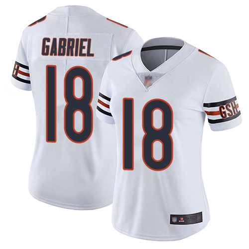 Chicago Bears #18 Taylor Gabriel White Women's Stitched Vapor Untouchable Limited Jersey Womens cheap jerseys for sale - CheapJerseys.Shop