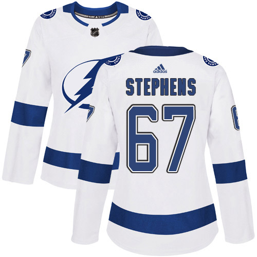 Tampa Bay Lightning #67 Mitchell Stephens White Road Authentic Women's Stitched Jersey Womens cheap jerseys for sale - CheapJerseys.Shop