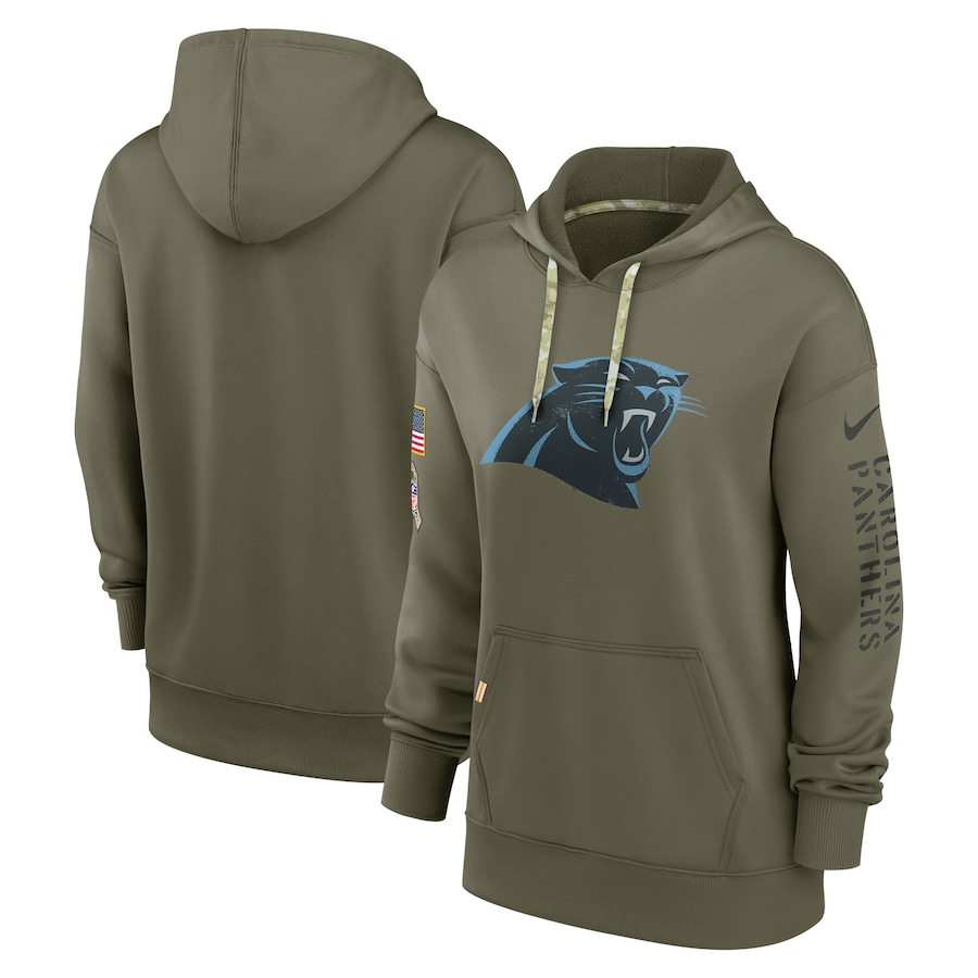 Carolina Panthers Women's 2022 Salute To Service Performance Pullover Hoodie - Olive cheap jerseys for sale - CheapJerseys.Shop