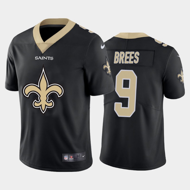 New Orleans Saints #9 Drew Brees Black Men's Big Team Logo Vapor Limited Jersey cheap jerseys for sale - CheapJerseys.Shop