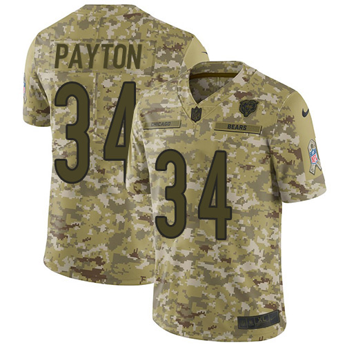 Bears #34 Walter Payton Camo Men's Stitched Limited 2018 Salute To Service Jersey cheap jerseys for sale - CheapJerseys.Shop