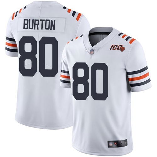 Chicago Bears #80 Trey Burton White Alternate Men's Stitched Vapor Untouchable Limited 100th Season Jersey Men's cheap jerseys for sale - CheapJerseys.Shop