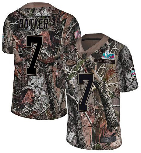 Chiefs #7 Harrison Butker Camo Super Bowl LVII Patch Youth Stitched Limited Rush Realtree Jersey cheap jerseys for sale - CheapJerseys.Shop