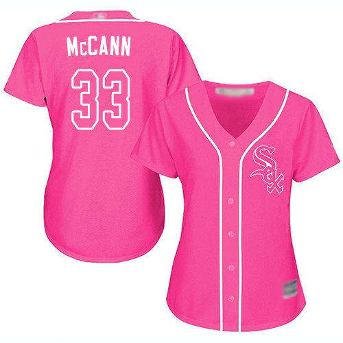 Chicago White Sox #33 James McCann Pink Fashion Women's Stitched Jersey Womens cheap jerseys for sale - CheapJerseys.Shop