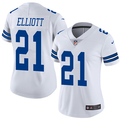 Cowboys #21 Ezekiel Elliott White Women's Stitched Vapor Untouchable Limited Jersey cheap jerseys for sale - CheapJerseys.Shop